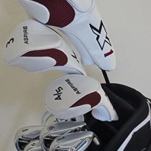 Ladies Complete Golf Club Set – for Petite Women 5’0″ to 5’5″ Tall Complete Driver, Fairway Wood, Hybrid, Irons, Putter, Stand Bag Right Handed