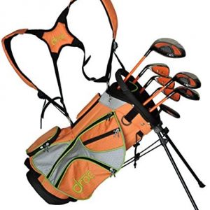 Droc – Mica Left Handed Series Boys 7 Pieces Golf Club Set & Golf Bag Ages 3-6 Left Handed (Titanium, Regular)