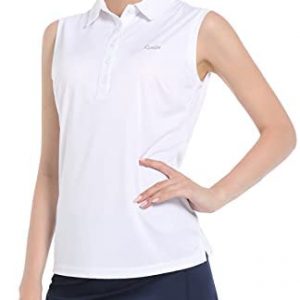 Ksmien Women’s Golf Polo Sleeveless Shirts Tennis Outdoor Athletic Tank Tops Quick Dry UPF 50+