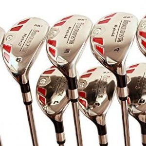 iDrive Hybrids Senior Men’s Golf All Complete Full Set, which Includes: #3, 4, 5, 6, 7, 8, 9, PW Senior Flex with Tacki-Mac Midsize Grips Right Handed New Utility “A” Flex Clubs