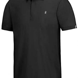 Little Donkey Andy Men’s Seamless Polo Shirt, UV Protection Golf Shirt with Laser Cuts, Stretchy, Quick Dry