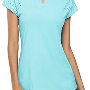 KORALHY Womens Polo Golf Shirt Quick-Dry Sweat-Wicking Gym Workout T-Shirt