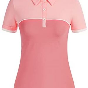 JACK SMITH Women’s Sleeveless Polo Shirts Quick Dry Golf Tennis Shirt Color Block Athletic Tops