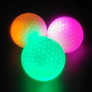 Springen Glow Golf Balls, Led Glowing Golf Ball in The Dark Night (3PCS)