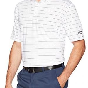 Callaway Men’s Swing Tech Opti Dri Ventilated Stripe Short Sleeve Golf Polo Shirt