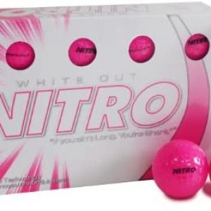 Nitro Long Distance Peak Performance Golf Balls (15PK) All Levels White Out 70 Compression High Velocity White Hot Core Long Distance Golf Balls USGA Approved-Total of 15-Hot Pink