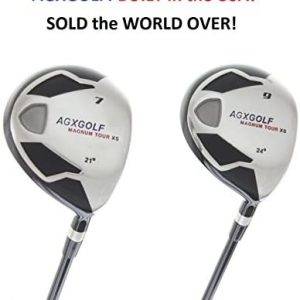 AGXGOLF Men’s Magnum 7 + 9 Fairway Utility Woods Set: Graphite Shafts + Head Covers Right Hand, Cadet, Regular or Tall Length, Senior, Regular or Stiff Flex