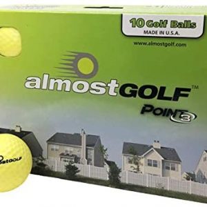Best practice golf balls on the planet. Perfect for golf training. Solid contact for great feedback. Limited flight for backyard use. Safe for indoors. by AlmostGolf (10 Pack Yellow with 5 Tees)