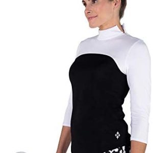 Jofit Apparel Women’s Athletic Clothing 3/4 Sleeve Rib Mock Neck Shirt for Golf & Tennis