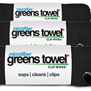 Microfiber Greens Towel (3 Pack), 16″ X 16″ with Carabiner Clip. The Convenient Golf Towel