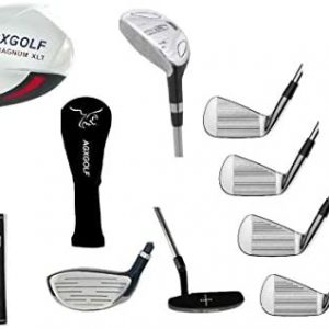AGXGOLF Men’s Left Hand XLT Edition Executive Golf Club Set wDriver Fairway & Utility Club + Irons, Wedge & Free Putter; Cadet, Regular & Tall Lengths; Built in USA!