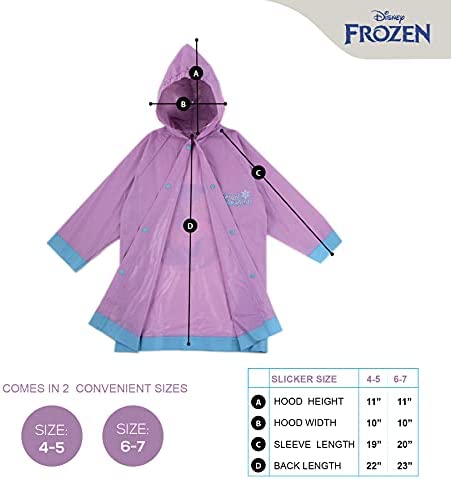 Disney Kids Umbrella and Slicker, Frozen Elsa and Anna Toddler and Little Girl Rain Wear Set, for Ages 4-7 6 Disney Kids Umbrella and Slicker, Frozen Elsa and Anna Toddler and Little Girl Rain Wear Set, for Ages 4-7 - Image 6