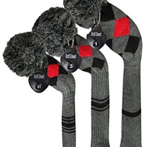 Scott Edward Golf Club Head Covers Set of 3 Fits Well Driver(460cc) Fairway Wood and Hybrid(UT) The Perfect Change for Golf Bag