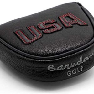 USA Mallet Putter Cover Headcover Magnetic Golf Head Covers Headcovers Club Protective Equipment for Scotty Cameron Odyssey Two Ball Taylormade Durable Thick Pu Leather