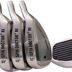 Spin Doctor RI Golf Wedge with The Replaceable Insert System | Steel Wedge | New 52° Pitching Wedge, 56° Sand Wedge, 60° Lob Wedge – Reverse Groove and Titanium Inserts – Left Hand (Set of 3)