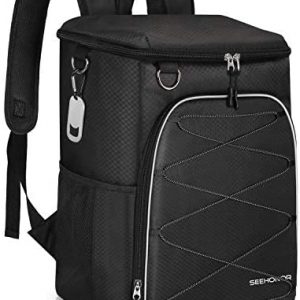 SEEHONOR Insulated Cooler Backpack Leakproof Soft Cooler Bag Lightweight Backpack Cooler for Lunch Picnic Fishing Hiking Camping Park Beach, 25 Cans