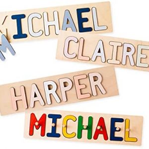 South Bend Woodworks Kids Personalized Wooden Name Puzzle – Up to 12 Characters