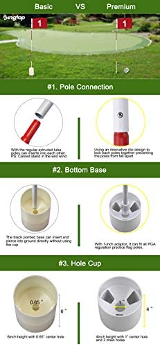 KINGTOP Golf Flagsticks Pro, Putting Green Flags Hole Cup Set, All 6 Feet, Golf Pin Flags for Driving Range Backyard, Portable 5-Section Design 6 KINGTOP Golf Flagsticks Pro, Putting Green Flags Hole Cup Set, All 6 Feet, Golf Pin Flags for Driving Range Backyard, Portable 5-Section Design - Image 6