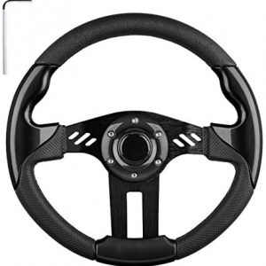 EZGO Steering Wheel Fit Golf Cart Club Car EZGO Yamaha Universal Golf Cart Steering Wheel Club Car DS and Precedent (Black Steering Wheel)