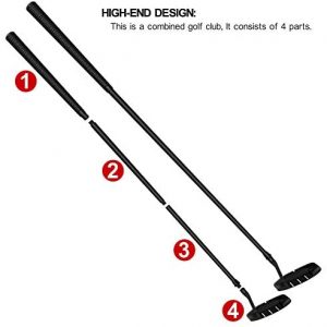 LEAGY Upgraded Version Leisure Fun Golf Set, 34 Inch 4-Sections Portable Best Golf Right Hand Putter or Golf Two-Way Putter Left and Right Hand, 1-2 Golf Balls, 2 Tools, 1 Golf Storage Box