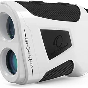 One Under Golf Elite Golf Rangefinder Sleek Design with Built in Magnet Locks on cart Rail, Slope Compensation on/Off, jolt Vibration + Flag Lock Technology, 6X Magnification up to 800yds