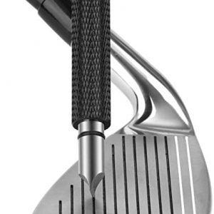 Golf Club Groove Sharpener, Re-Grooving Tool and Cleaner for Wedges & Irons – Generate Optimal Backspin – Suitable for U & V-Grooves
