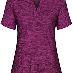 Cucuchy Womens V Neck Golf Polo Shirts Moisture Wicking Sports Workout Tops
