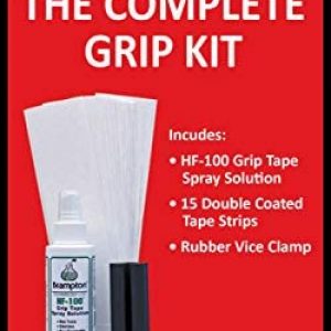 Brampton TECHNOLOGY, LTD. Complete Grip Kit for Golf Club Regripping – Includes 15 Tape Strips, Rubber Vice Clamp, and 4oz Solvent w/ Sprayer