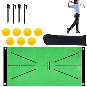 2Bear Golf Training Mat, Swing Detection Batting，Mini Golf Practice Training Aid Rug，23.6 x 11.8 inch，Correct Swing Path and Protect The Grass，for Home/Yard/Outdoor/Office