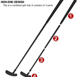 LEAGY Upgraded Version Leisure Fun Golf Set, 34 Inch 4-Sections Portable Best Golf Right Hand Putter or Golf Two-Way Putter Left and Right Hand, 1-2 Golf Balls, 2 Tools, 1 Golf Storage Box