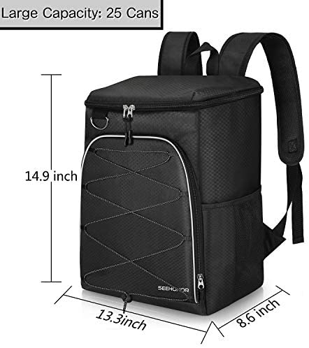 SEEHONOR Insulated Cooler Backpack Leakproof Soft Cooler Bag Lightweight Backpack Cooler for Lunch Picnic Fishing Hiking Camping Park Beach, 25 Cans 7 SEEHONOR Insulated Cooler Backpack Leakproof Soft Cooler Bag Lightweight Backpack Cooler for Lunch Picnic Fishing Hiking Camping Park Beach, 25 Cans - Image 7