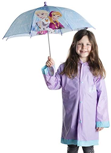 Disney Kids Umbrella and Slicker, Frozen Elsa and Anna Toddler and Little Girl Rain Wear Set, for Ages 4-7 4 Disney Kids Umbrella and Slicker, Frozen Elsa and Anna Toddler and Little Girl Rain Wear Set, for Ages 4-7 - Image 4