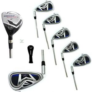 AGXGOLF Ladies Magnum NXT Left or Right Ladies Flex Graphite Irons Set w Hybrid Utility Long Iron +5, 6, 7, 8 & 9 + PW: Petite Regular; Built in USA!