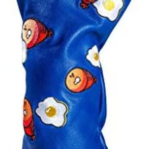 Pins & Aces Golf Co. Ham & Eggs Driver Wood Head Cover – Premium, Hand-Made Leather 1W Headcover – Funny, Tour Quality Golf Club Cover – Style and Customize Your Golf Bag