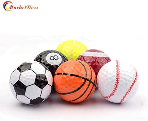 MarketBoss 6 PCS Golf Balls (Basketball, Football, Volleyball,Tennis, Baseball, 8-Ball) Double-Layer Construction 75% Strong Resilience Force Sports Practice Novelty Balls Golf Balls Gift 5 MarketBoss 6 PCS Golf Balls (Basketball, Football, Volleyball,Tennis, Baseball, 8-Ball) Double-Layer Construction 75% Strong Resilience Force Sports Practice Novelty Balls Golf Balls Gift - Image 5