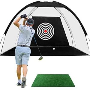 Puluomis Golf Practice Net, 10 x 6 FT Golf Hitting Net for Kids and Adults, Foldable Golf Training Aids Nets with Carrying Bag for Indoor and Outdoor