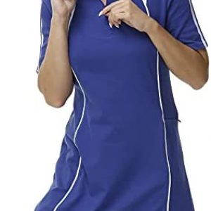 JACK SMITH Women’s Short Sleeve Athletics Dresses Moisture Wicking Workout Polo Dress with Zip Pocket
