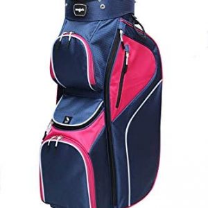 Majek Ladies Navy Blue Pink Golf Bag 9 inch 14-Way Friendly Separator Top