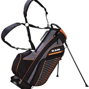 Ram Golf Lightweight Dual Strap Stand/Carry Bag Grey/Silver/Orange