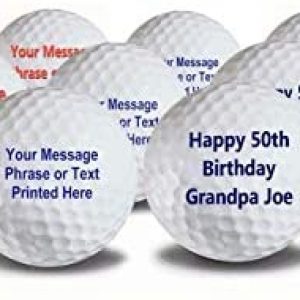 Personalized Text on White Golf Balls 12 Pack –