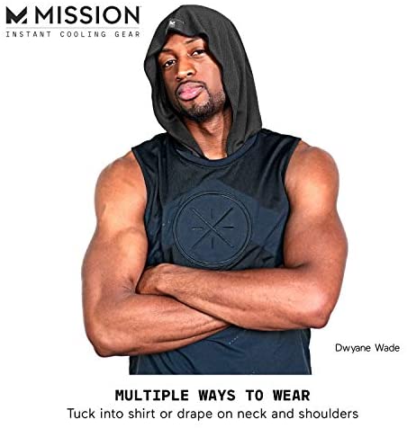 Mission Cooling Hoodie Towel- Hood Towel, Evaporative Cool Technology, Cools Instantly when Wet, UPF 50 Sun Protection, Contours Your Head to Stay in Place, Great for Sports, Fitness, Gym- Black 6 Mission Cooling Hoodie Towel- Hood Towel, Evaporative Cool Technology, Cools Instantly when Wet, UPF 50 Sun Protection, Contours Your Head to Stay in Place, Great for Sports, Fitness, Gym- Black - Image 6