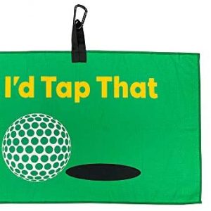 Giggle Golf I’d Tap That Golf Waffle Towel, Poker Chip, and Can Cooler