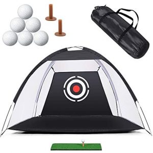 Golf Practice Net Golf Hitting Nets, Golf Training Net with Target Bundles for Backyard Swing Hitting Chipping, Grass Mat, Golf Tees, 6 Golf Balls and Carry Case Indoor Outdoor Use, 6.5X4.6X3.3ft