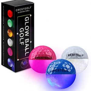 Crestgolf Flashing Glowing Golf Ball,Night Glow Flash Light up LED Golf Ball,six Color for Your Choice