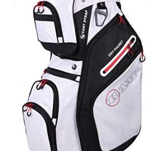 RAM Golf FX Deluxe Golf Cart Bag with 14 Way Dividers White/Black/Red