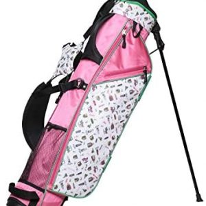 Glove It Exclusive Nine & Wine Mini Sunday Golf Bag for Women, Lightweight with Stand, 4-Way Divider, 3 Easy-Access Pockets, Pink (GBS180)