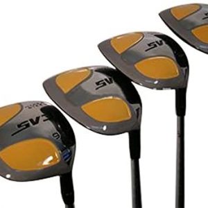 Big & Tall Senior Men’s (+1″ Longer Than Standard Length) SV3 Yellow Square Fairway 3 5 7 9 Wood Set Golf Clubs, Right Handed Senior Flex with Men’s Senior Size Black Pro Velvet Grips
