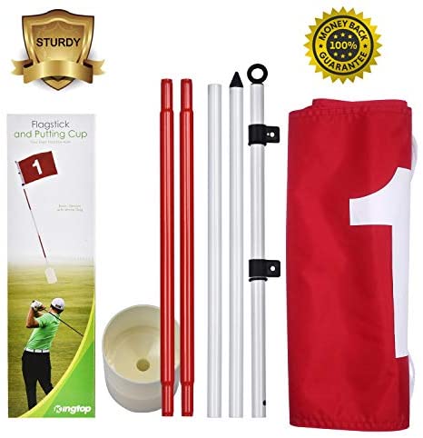 KINGTOP Golf Flagsticks Pro, Putting Green Flags Hole Cup Set, All 6 Feet, Golf Pin Flags for Driving Range Backyard, Portable 5-Section Design 7 KINGTOP Golf Flagsticks Pro, Putting Green Flags Hole Cup Set, All 6 Feet, Golf Pin Flags for Driving Range Backyard, Portable 5-Section Design - Image 7