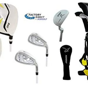 Junior Eagle Graphite Golf Clubs Set for Boys & Girls w/Stand Bag, Putter and Two Head Covers: 4-6yrs, 7-9yrs & 9-12yrs