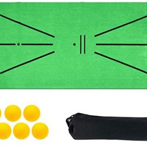 Besitek Golf Training Mat, Swing Detection Batting Mini Golf Practice Training Aid Game, Portable Golf Training Turf Mat Gift for Home Office Outdoor Use with 7 Golf Balls